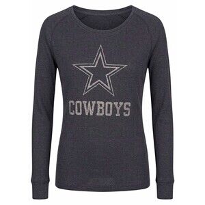 Cowboys Authentic Apparel Women’s Navy, Dallas Cowboys Waffle Knit Tee, Small